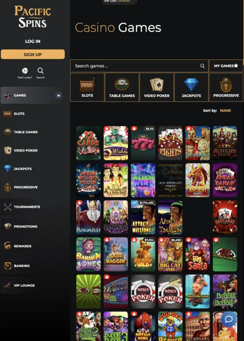 Ocean gaming lobby slots Pacific Spins Casino